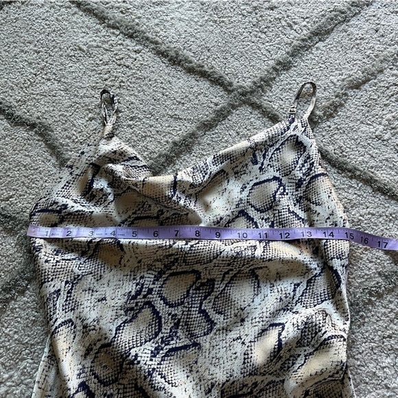 Paper Heart midi slip dress reptile print tan cream neutral xs - Picture 8 of 9